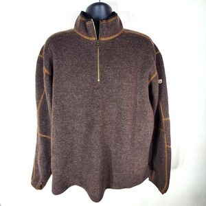 Kühl Mens XX-Large Thermokore Fleece Lined‎ Wool Blend Sweater Brown 1/4 Zip